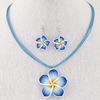 Fashion Sweet Flower Rope Temperament Necklace Earrings Pendant Necklace Jewelry Sets