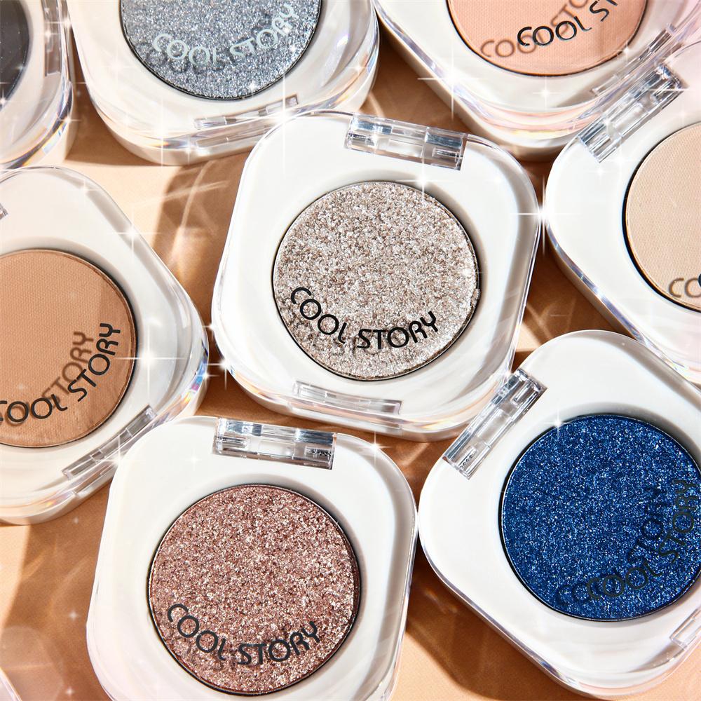 4 Colors Glitter Champagne Eyeshadow Diamond Waterproof Matte Eyeshadow Palette Pearlescent Glitter Shiny Eyes Makeup Cosmetic