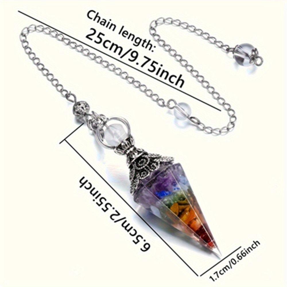 Yoga Pendant Crystal Pendulum Hexagonal Cone Witchcraft Pendulo Natural Chips Pendulums Women