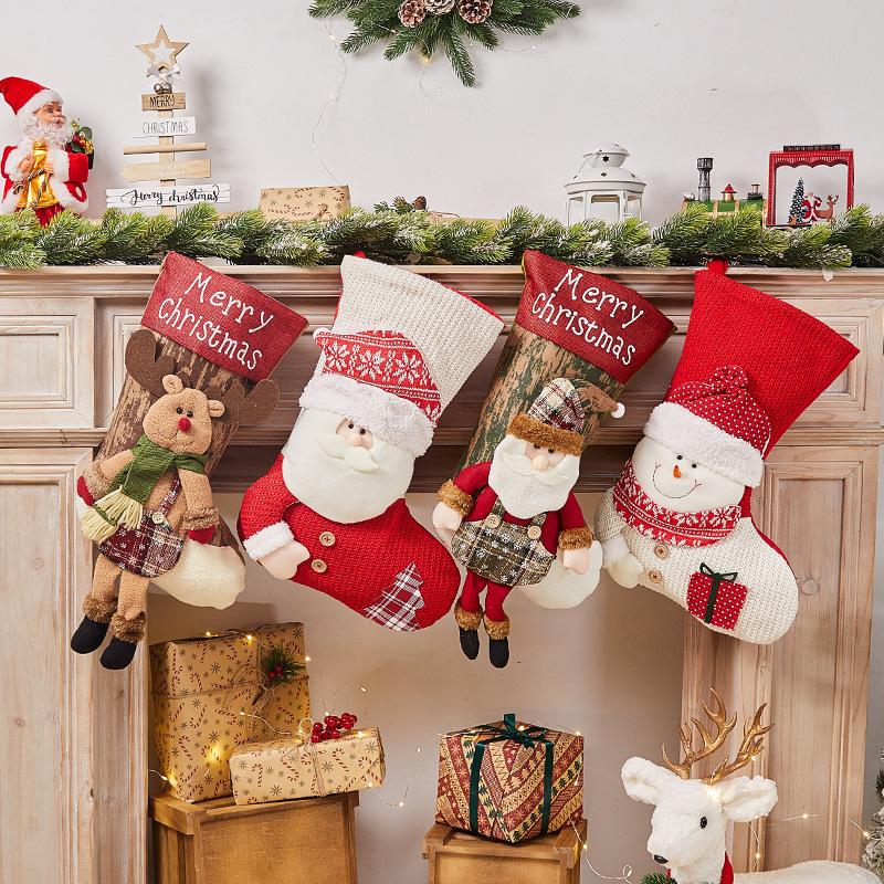 Christmas Sock Gift Bag Christmas Decorative Sock Christmas Eve Christmas Gift Children's Christmas Tree Pendant Candy Bag