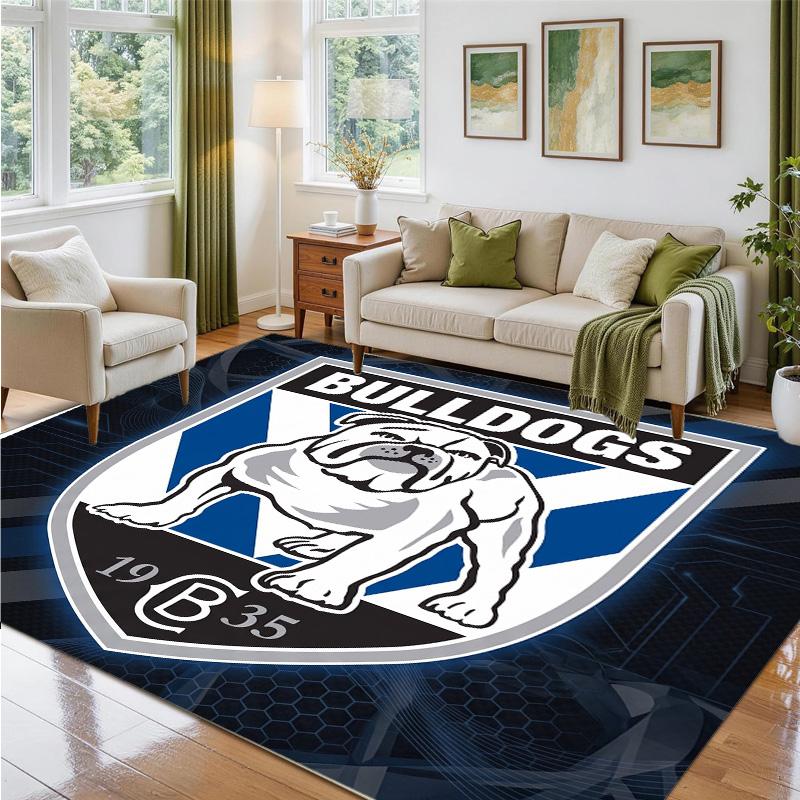 Canterbury-Bankstown Bulldogs Design Crystal Velvet Rug Soft Decorative Mat for Bedroom Entrance
