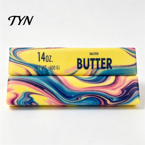 Butter Bar Sensory Toys Flow Pattern Stick Squeeze Toy, Slow Rebound Toy for Shape Stress Relief, Soft Stretchy Fidget Strip Desk Office