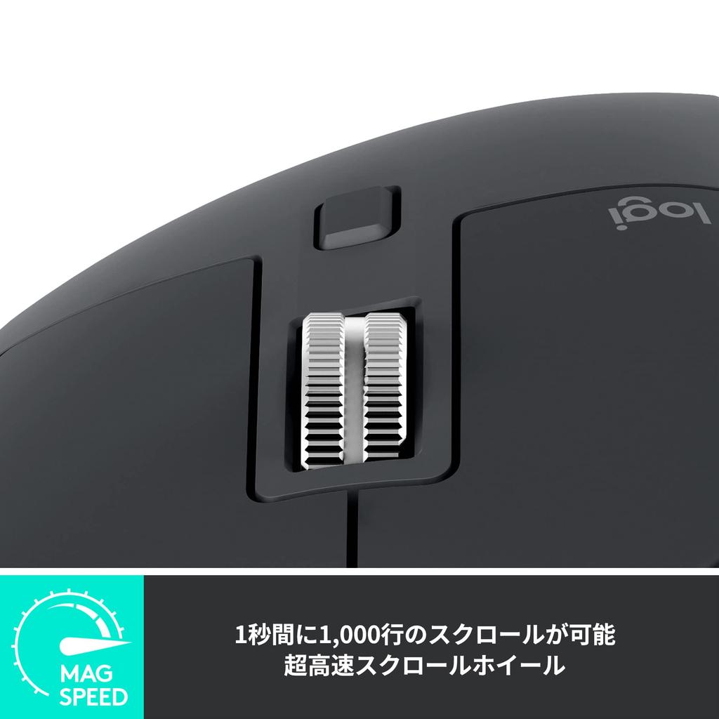Logitech MX MASTER3s Advanced Wireless Mouse Quiet MX2300GRd Logi Bolt Bluetooth Unifying Несовместимо 8000 точек/дюйм Высокоскоростное колесо прокрутки Перезаряжаемое