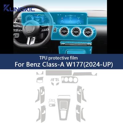 Защитная внутренняя пленка из ТПУ для Mercedes Benz MB A-Class W177 2024 2025, прозрачная, антицарапающая, для ремонта центральной консоли автомобиля