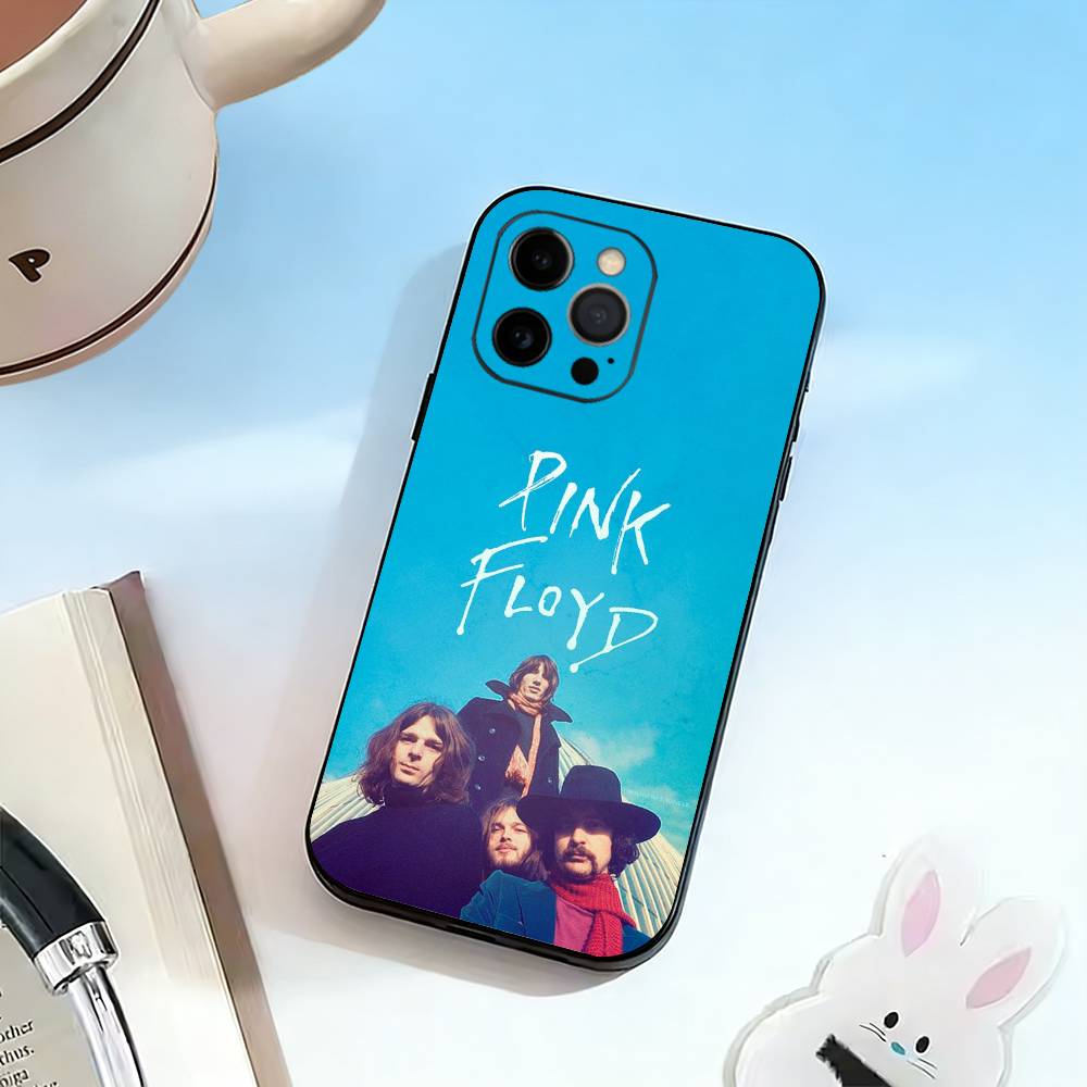 P-Pink F-Floyd Phone Case For iPhone 17,16,15,14,13,12,11 Plus,Pro Max,XS,Soft Silicone Black Cover