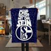 1PC Schalke 04 Print Flannel Blanket, High quality Comfortable for All Seasons, Home Decor, Warmth and Comfort, Perfect for Christmas Gifts147