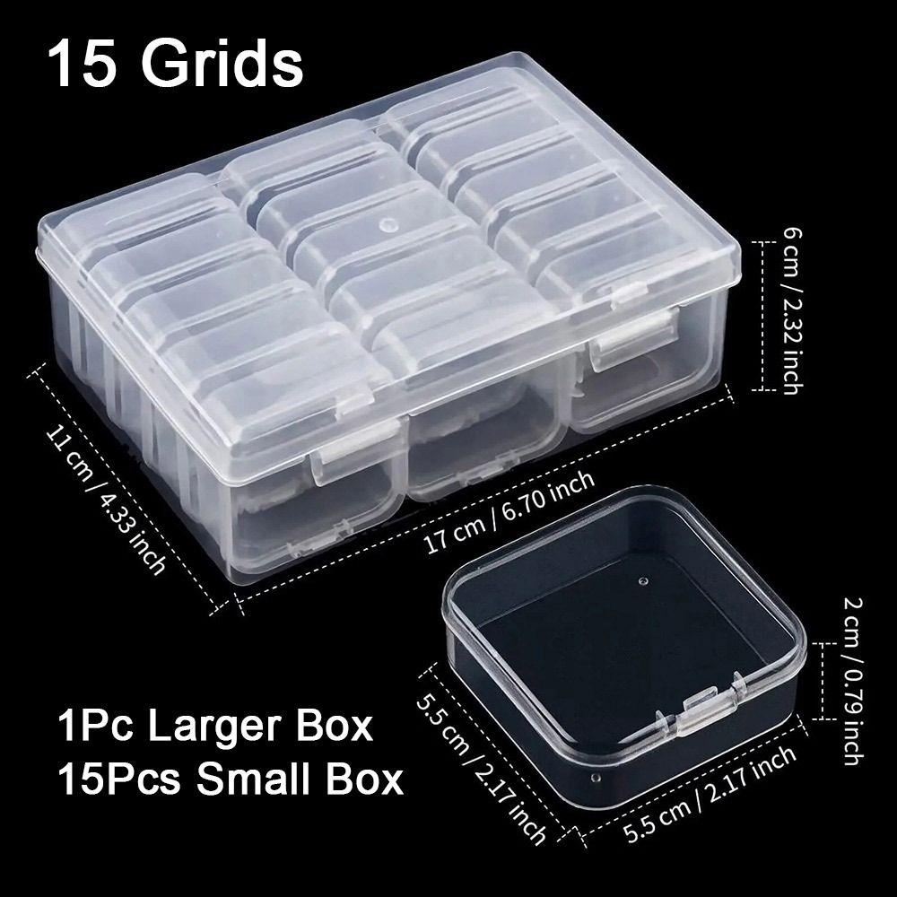 1Set Diamond Painting Plastic Storage Box DIY Nail Art Jewelry Earring Storage