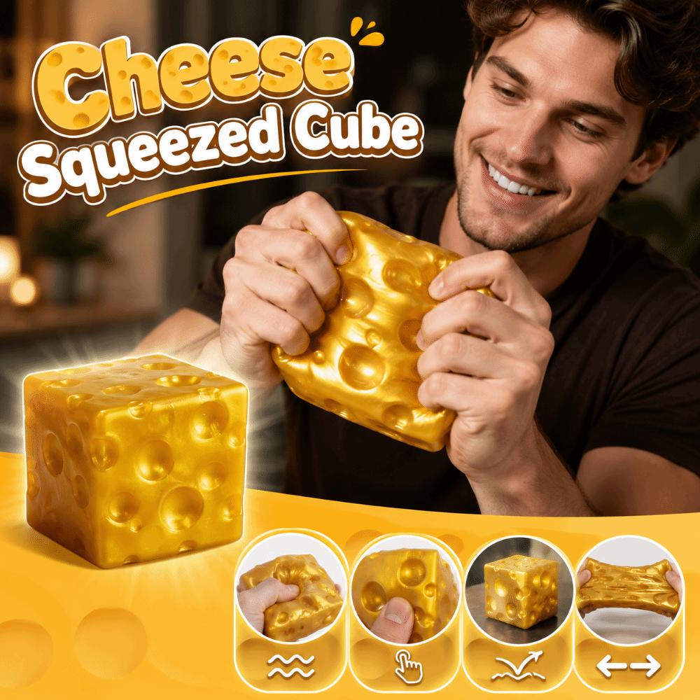 Super Soft Cheese Squeezed Cube Realistic Cheese Stress Ball Office Desk Toy