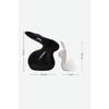 Home Decor Ceramic Rabbit Figurines (Set of 2, Black and White)