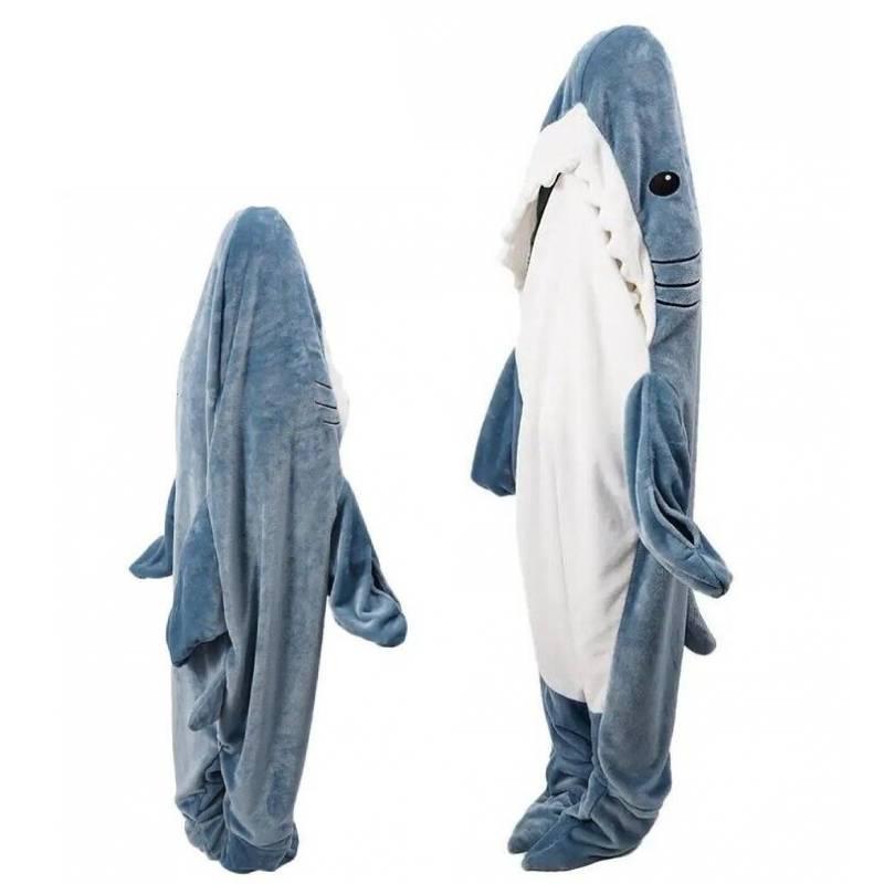 Factory Direct Supply Shark Sleeping Bag Loose-fitting Jumpsuit Pajamas For Home Polyester Fiber Fabric 1.1-2 Lbs Weight 98% Composition In-stock