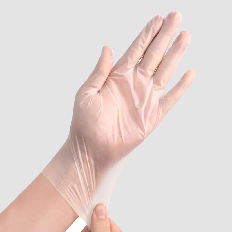 100 шт. одноразовые перчатки из ПВХ, водонепроницаемые латексные перчатки без пудры для бытовых кухонных лабораторных уборочных перчаток
