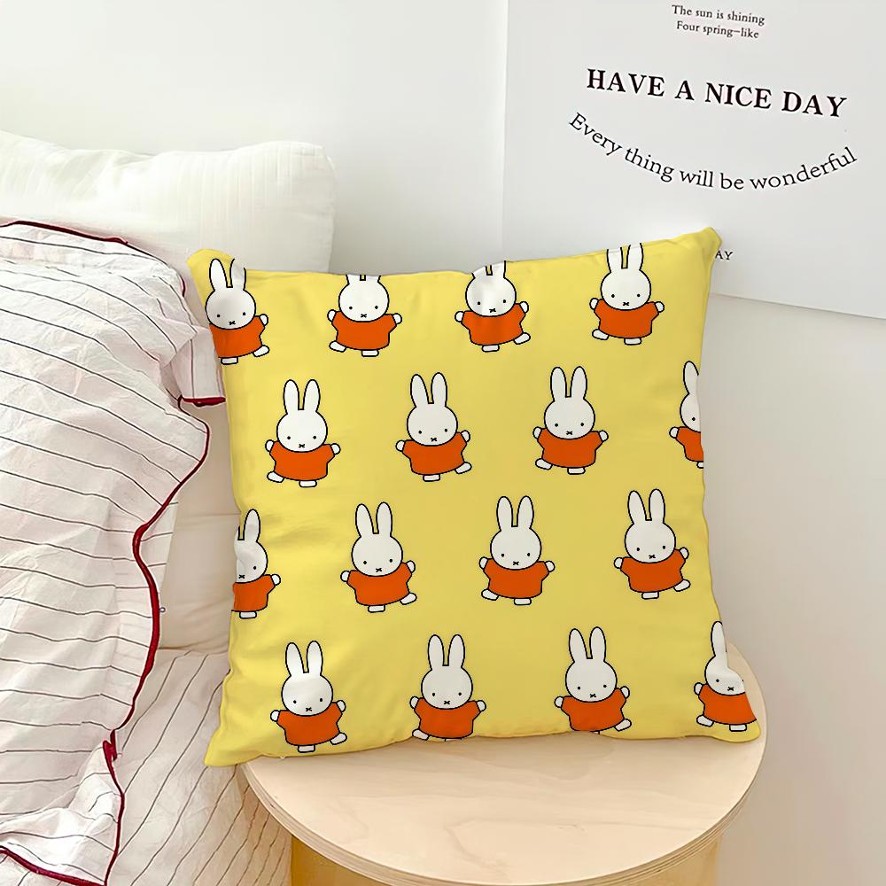 Cartoon Bunny Rabbit kawaii funny MMiffy soft pillowcase for Sofa Home Living Room bedside Decor pillow cover Gift Party hogar