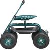 Garden Cart Rolling Workseat with Wheels, Gardening Stool for Planting, 360 Degree Swivel Seat, Wagon Scooter with Steering Handle & Utility Tool