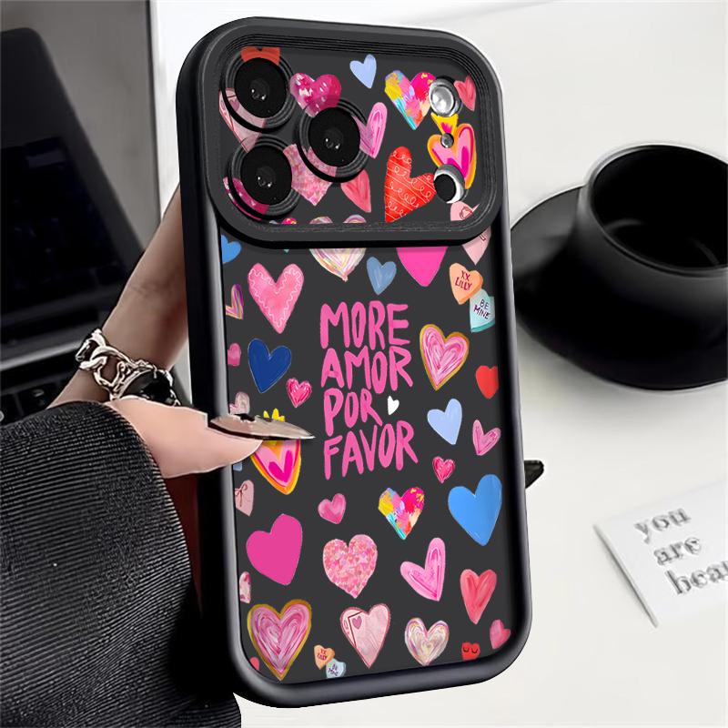 Heart Print Pattern Phone Case For iPhone Air 17 16e 16 15 Pro Max 16 14 Plus 13 12 11 Pro Max 7 8 Shockproof Soft TPU Silicone Cover