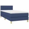 3140759 vidaXL Lit à sommier tapissier avec matelas Bleu 100x200 cm Tissu