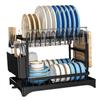 Dish Drying Rack for Countertop Aluminum 2 Tier Dish Rack with Drainboard and Utensil Holder for Kitchen Organization