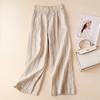 Женские летние брюки из хлопка и льна, цвета талии, широкие брюки для женского уличного стиля