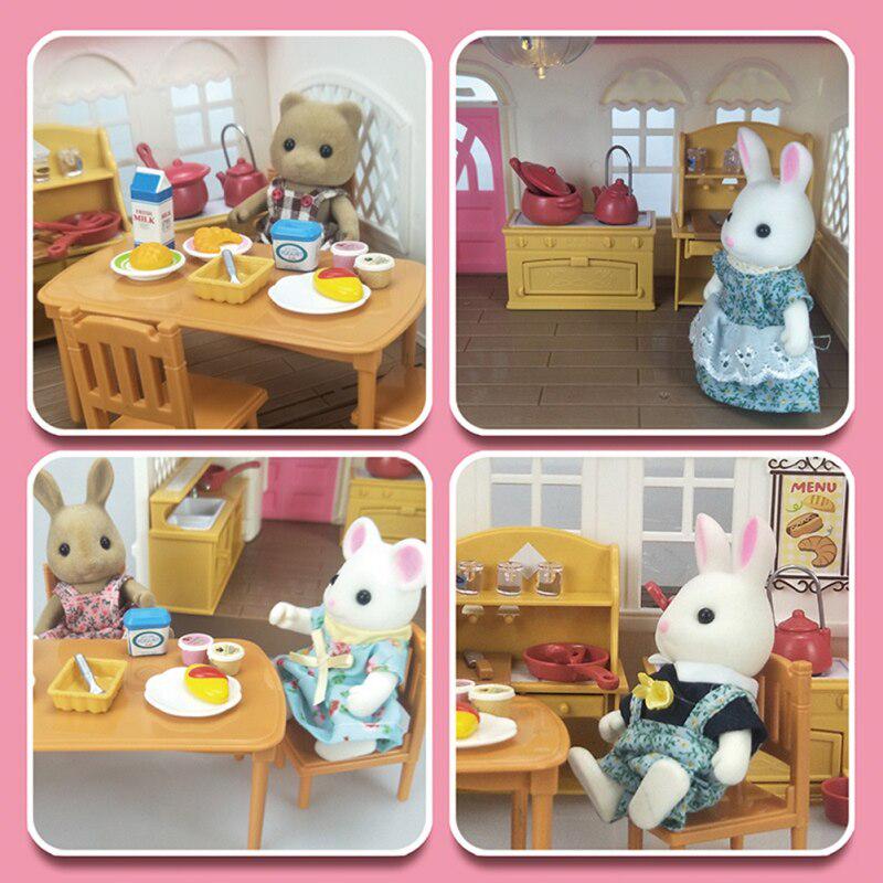 Набор пластиковой мебели для кукольного домика