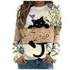Lovely Cat Flower Floral 3D Print Sweatshirts Women Casual O-Neck Hoodies Streetwear Y2k Pullovers Harajuku Tops Woman Clothing