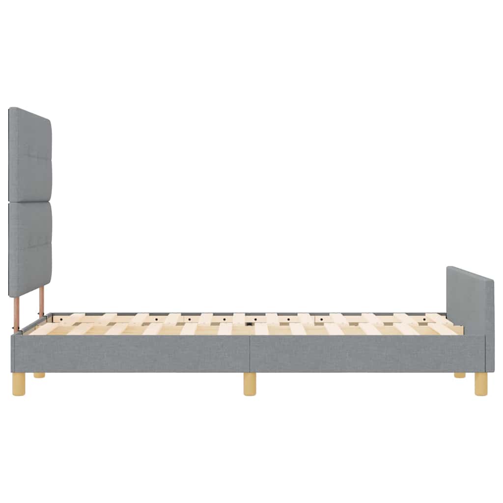 Bed Frame with Headboard Light Grey 120 x 190 cm Fabric