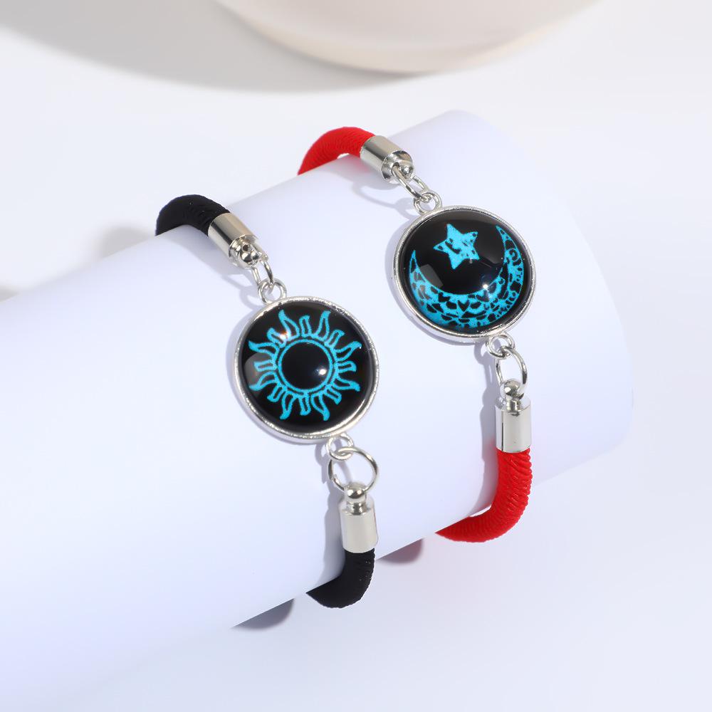 Светящиеся браслеты для пары «Солнце и Луна» - Ручная работа, плетеная веревка, подарок на День святого Валентина