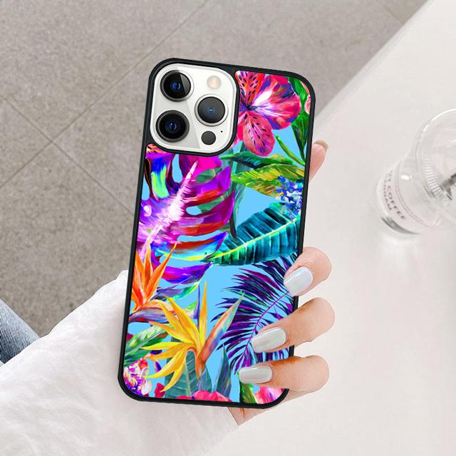 Ретро Тропические Цветочные Цветы Чехол Для iPhone 17 Air 15 16 14 13 12 Pro Max 11 Pro Max Plus Чехол Для Телефона Coque