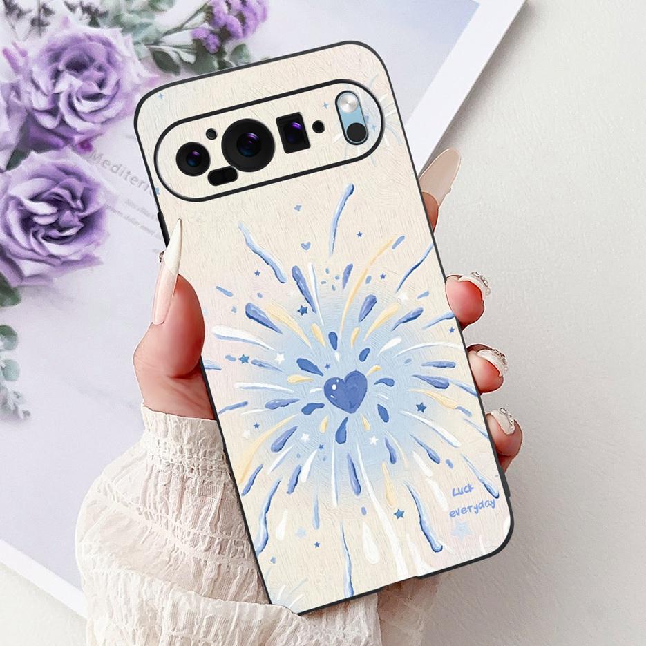 Чехол для Google Pixel 9 Pro Чехол Pixel9A Цветы Расписной Чехол Мягкий Силиконовый Чехол для Телефона Для Google Pixel 9A Pixel9 Pro Корпус