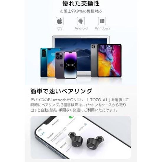 2026 Upgrade Version TOZO Wireless Earphones Bluetooth A1 Compact Lightweight Clear Sound Up 32 Hours Playback Noise Reduction (ENC) Built-in IPX5 WEB