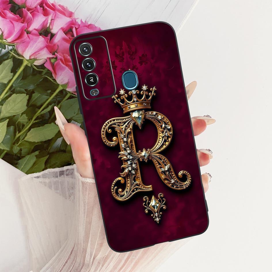 For Itel P37 Pro Case Vision 2 Plus P681L Cover Fashion Initial Letters Soft Silicone Phone Shells For Itel P37 Vision 2s Bumper