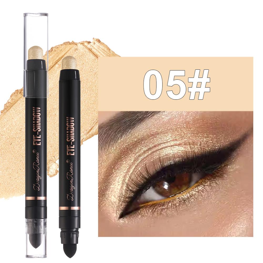 12Color Metallic Pearlescent Eyeshadow Pencil Waterproof Lasting Double Head Glitter Golden Eye Shadow Pen Eyeliner Stick Makeup