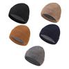 Мужская шапка Yousheng Зимняя теплая шерстяная вязаная шапка Однотонная шапка с утолщенной велюровой подкладкой Шапка для занятий спортом на открытом воздухе Лыжная шапка для велоспорта