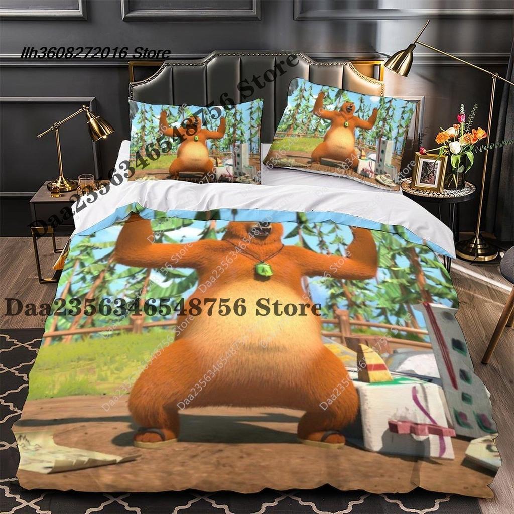 New Grizzy And The Lemmings Bedding Set Single Twin Full Three-Piece Suit Bed Set Aldult Kid Bedroom Duvetcover Sets 3D Ani