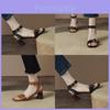 One Word Strap Sandals For Women Vintage Faux Leather Summer Casual Comfort With Open Toe And Block Heel