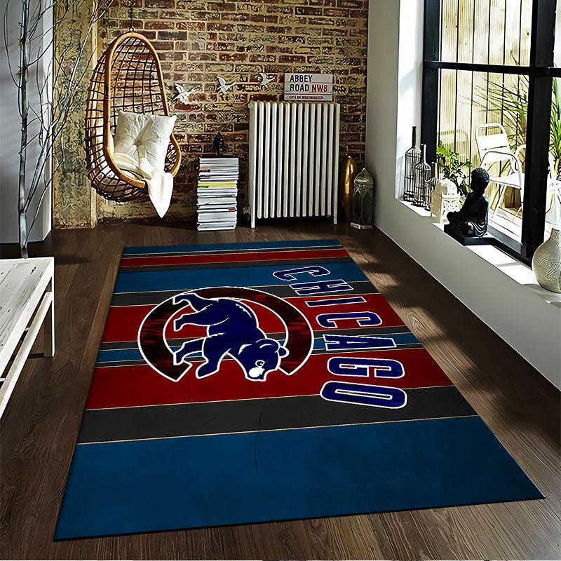 Chicago Bear Logo Striped Carpet suitable as a non-slip mat for the living room or bedroom sofa