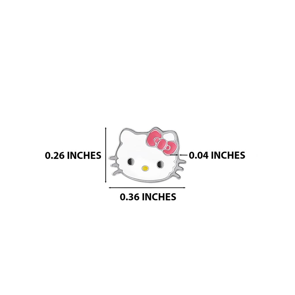 Hello Kitty 14g Cartilage Sanrio Stainless Steel Earring Piercing, (White)
