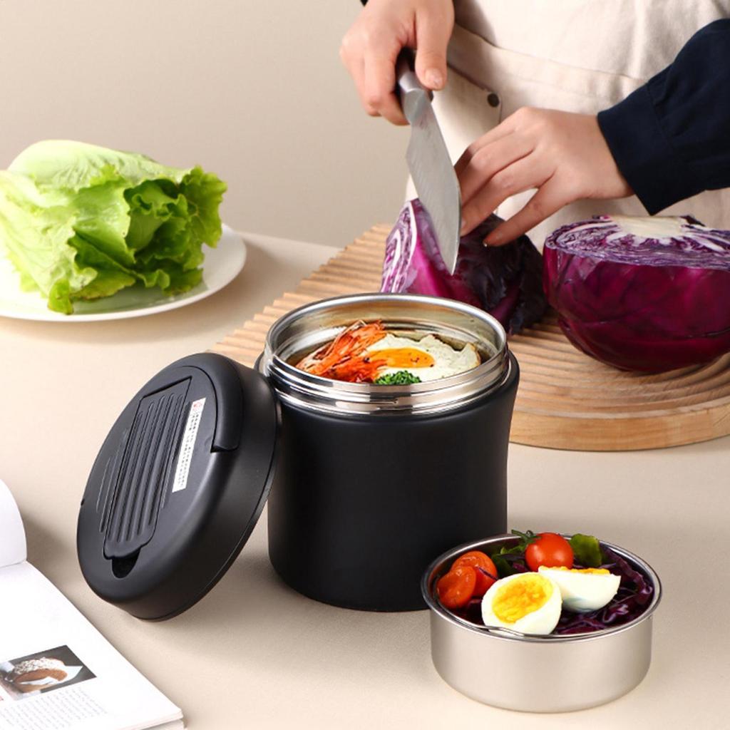 Lunch Hot Food Container 1.2L Keep Food Hot Lunch Container Insulated Box Stainless Steel Jar Leakproof Box For Soup Salad Meal