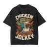 Zombie Game Chicken Jockey MC Printed T Shirts Funny Cartoon Graphic TShirt Short Sleeve Oversize Tees Men Women Clothing