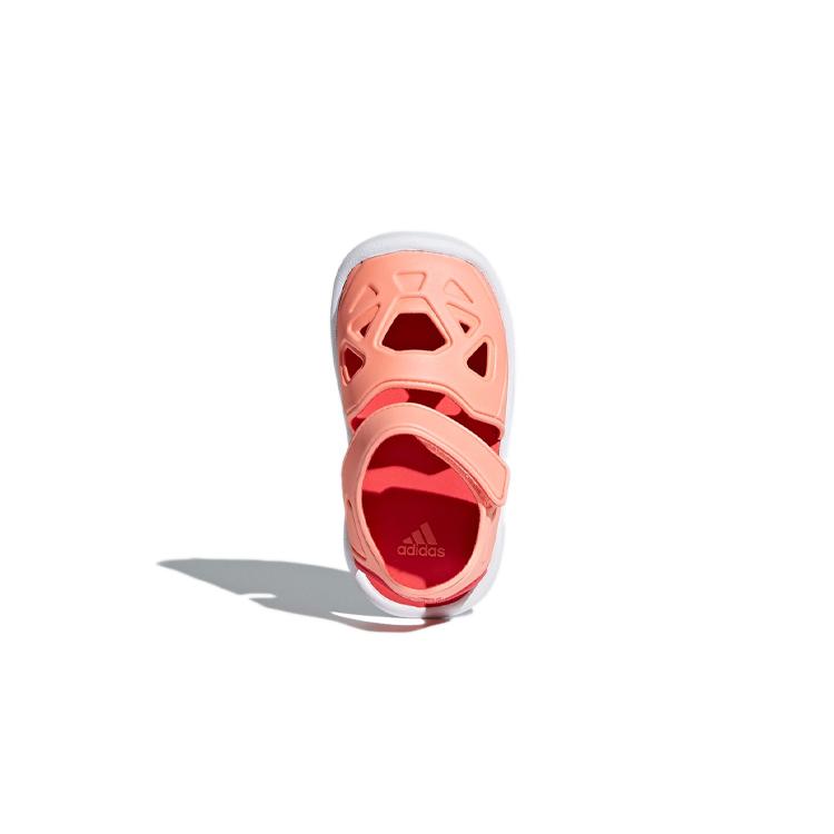 adidas Fortaswim Низкие кроссовки из синтетической кожи для малышей Оранжево-красные Белые для младенцев и малышей DB2535