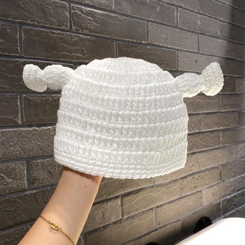 Autumn and winter new ruffian funny big-eyed Shrek knitted wool hat cute warm cartoon cute hat