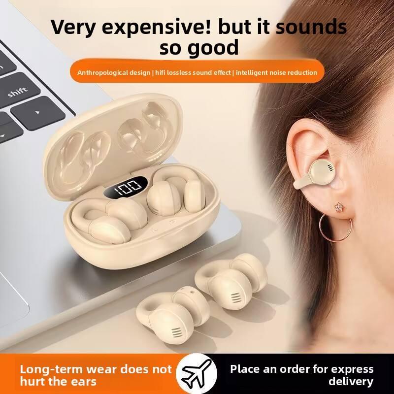 Best Price Comfortable for Wireless Headphones LED Digital Display Charging Case Clip Open Ear Design Touch Control 400mAh