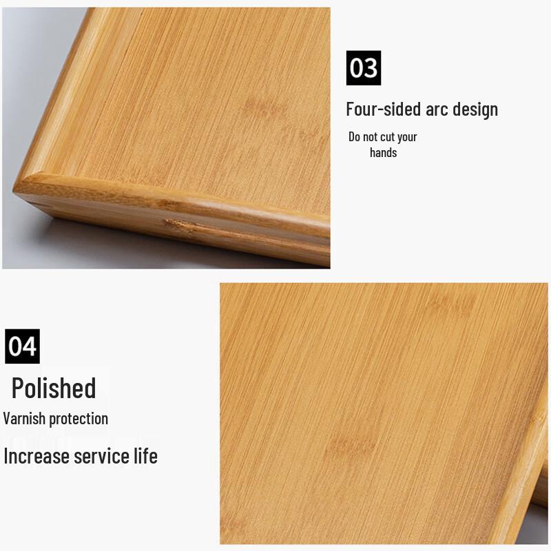 Pabei Bamboo Wood Rectangular Serving Tray