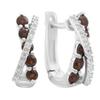Silver Earrings with Natural Garnet 1.556ct, Cubic Zirconia (2191414)