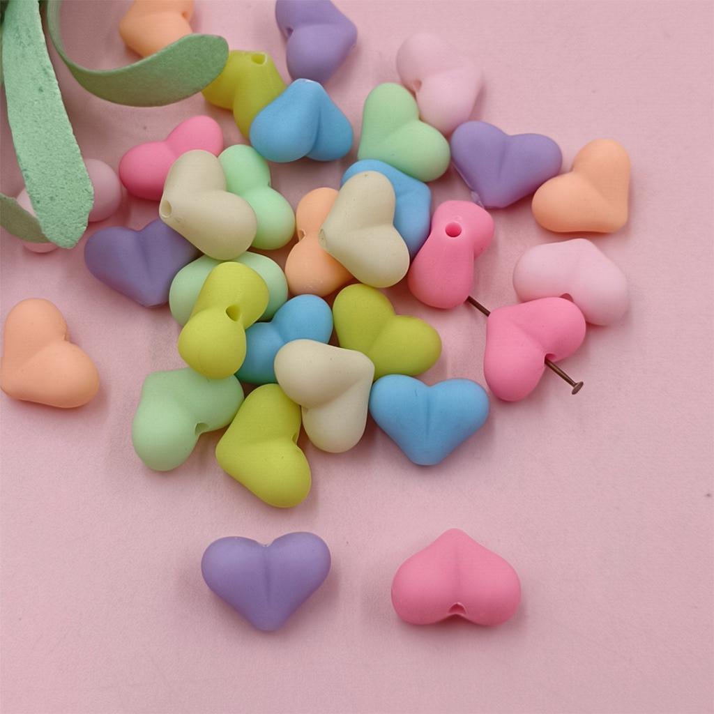 Товары для дома, вечеринки, модные украшения своими руками, аксессуары, цепочка для мобильного телефона, материалы для творчества, сердце, 9 цветов, 30 шт., однотонные резиновые бусины 15x11 мм