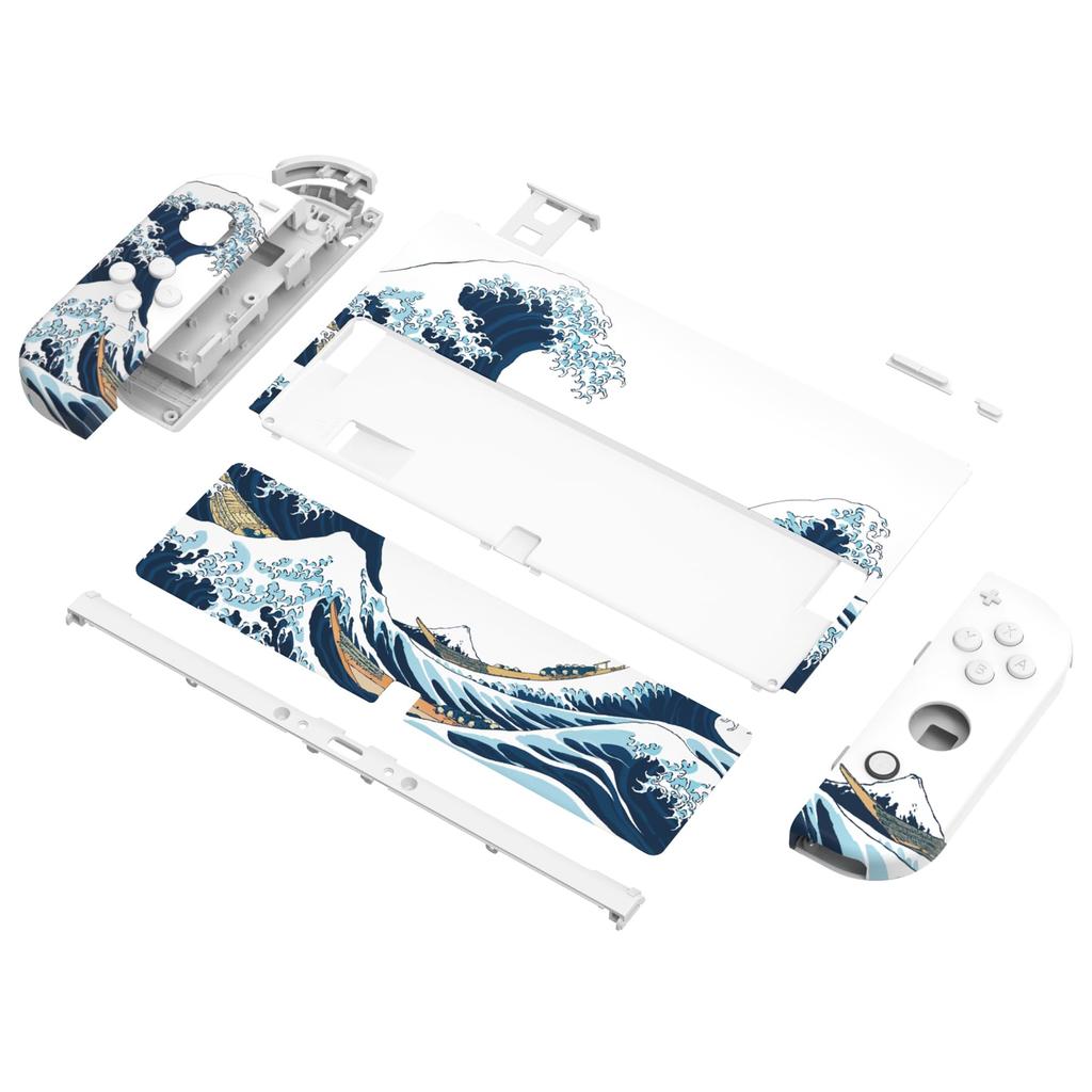 Not the Main Body eXtremeRate Switch Pattern Back Plate for OLED PC Switch Rear Switch Compatible for Switch OLED Handheld Controller Kick Stand and