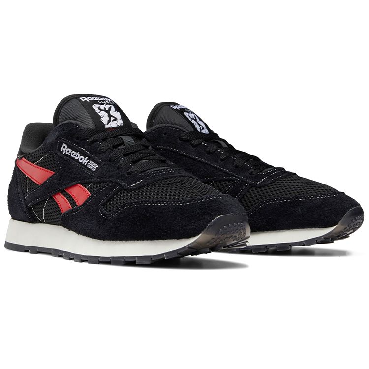 Reebok Классическая кожаная Права человека сейчас! - Черно-красные мужские кроссовки Core-Black Vector-Red Gold-Metallic GY0707