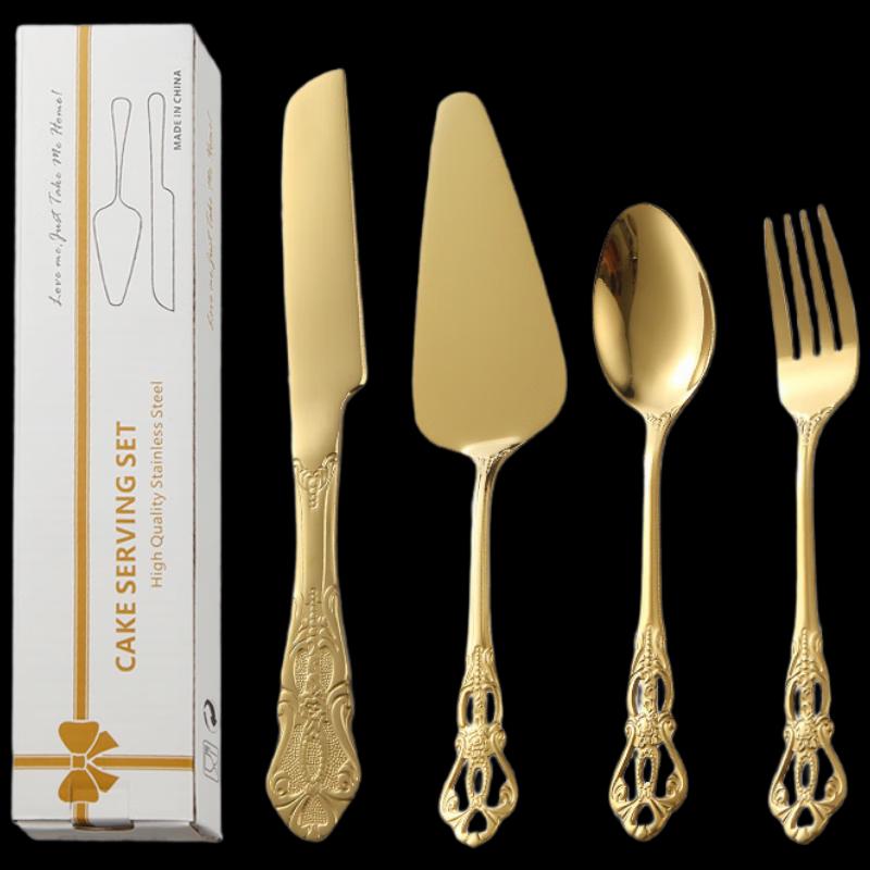 Abay Royal Gold Набор десертных приборов из нержавеющей стали