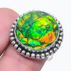 Натуральный зеленый триплет опал драгоценный камень 925 стерлинговое серебро ювелирное кольцо размер 7 a6L01