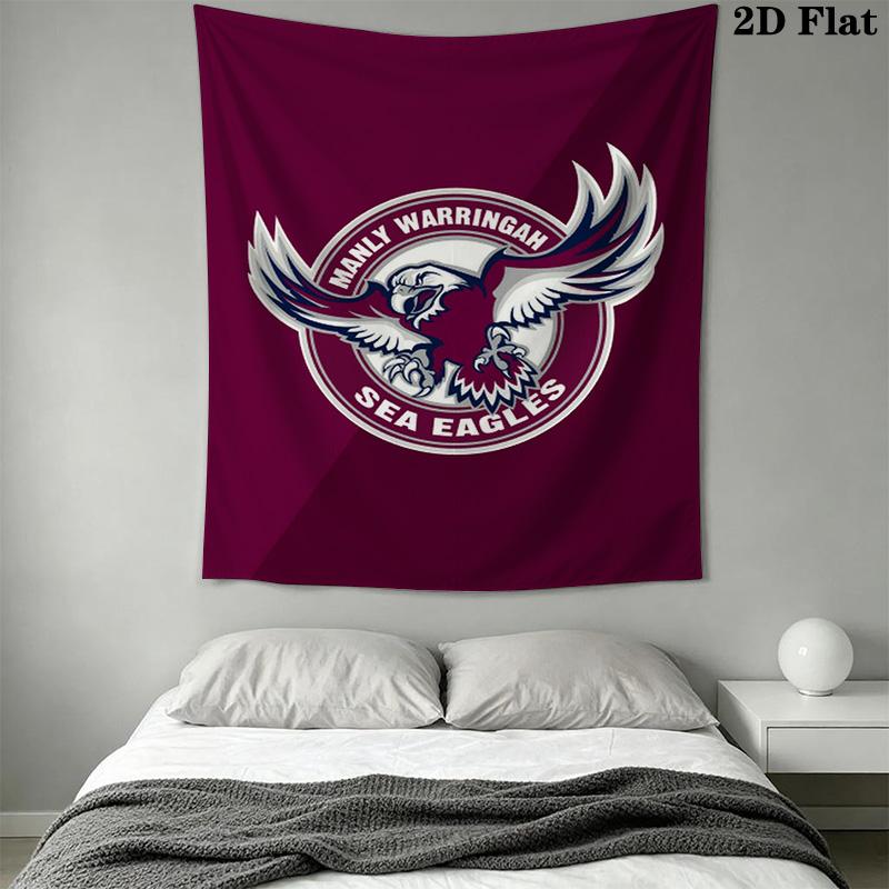Manly Warringah Sea Eagles Pattern Home Decor Tapestry, Wall Hanging, Decorative RV Wall Cloth.NGT0928452