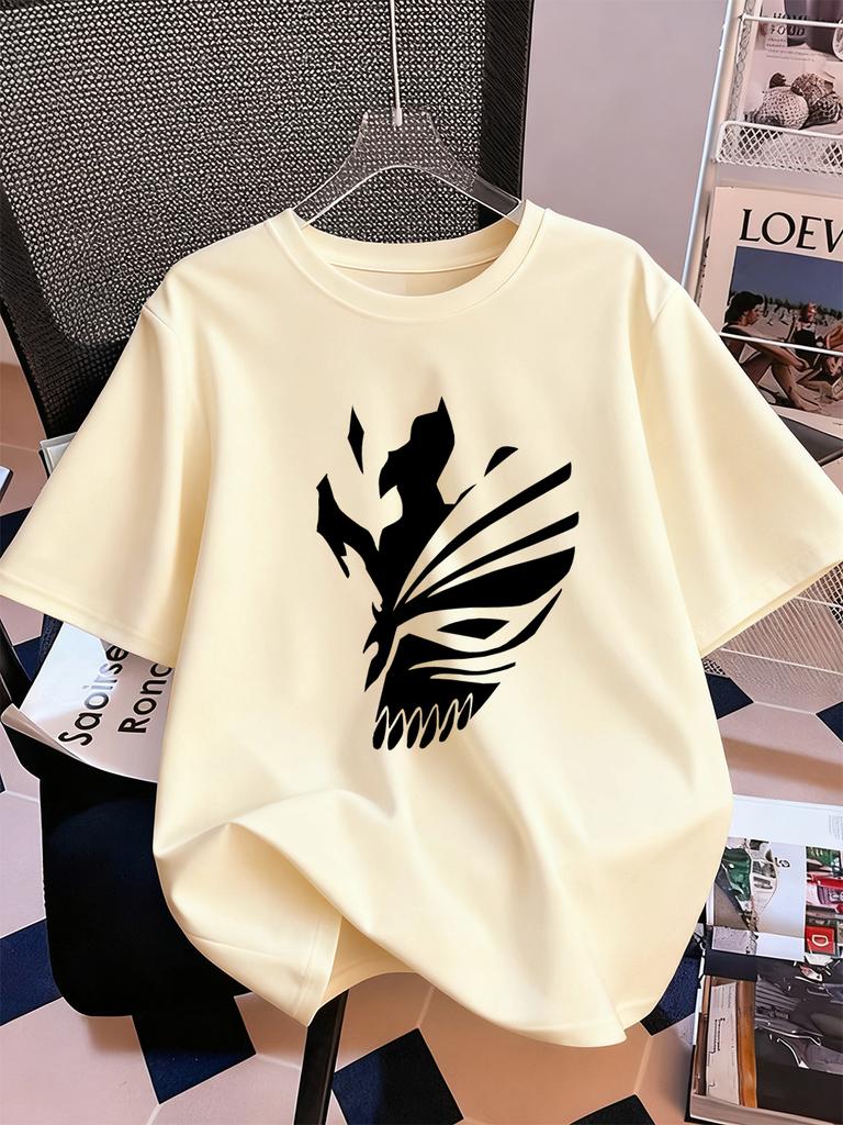 Bleach Ichigo Red Mask Print Short Sleeve TShirts Womens Summer Cotton Tee Shirts Loose ONeck Soft Tops Casual Womans Clothes