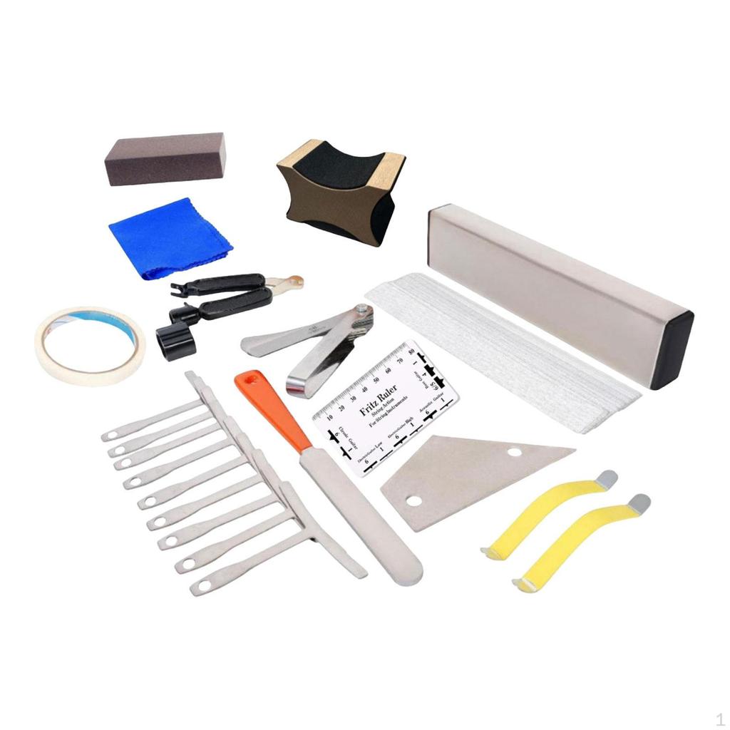 Guitar Maintenance Tool Kit Setup Kits Measuring Fret Leveling for Electric